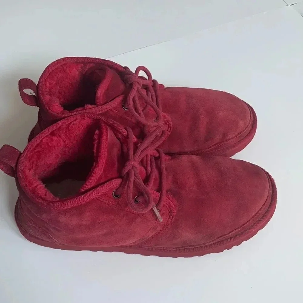 Ugg red suede boots, Men’s size 11. Sherpa lining.